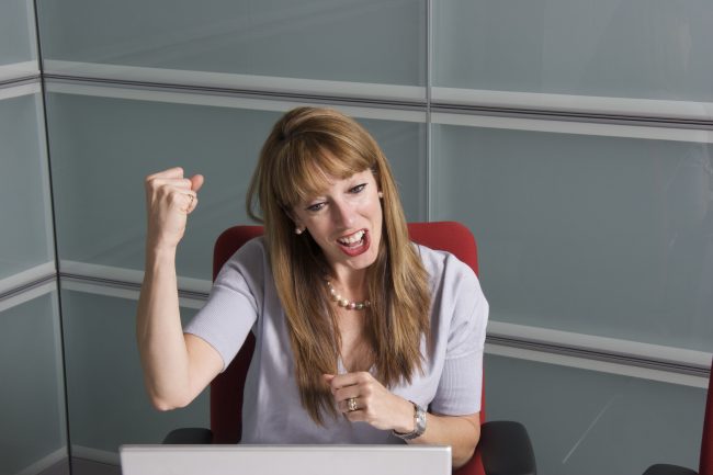 excited business lady